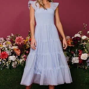 Baltic Born Emma Smocked Tulle Dress | Light Blue Size MM